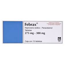 Febrax 275/300mg 15 Tabs, Naproxen Sodium, Paracetamol